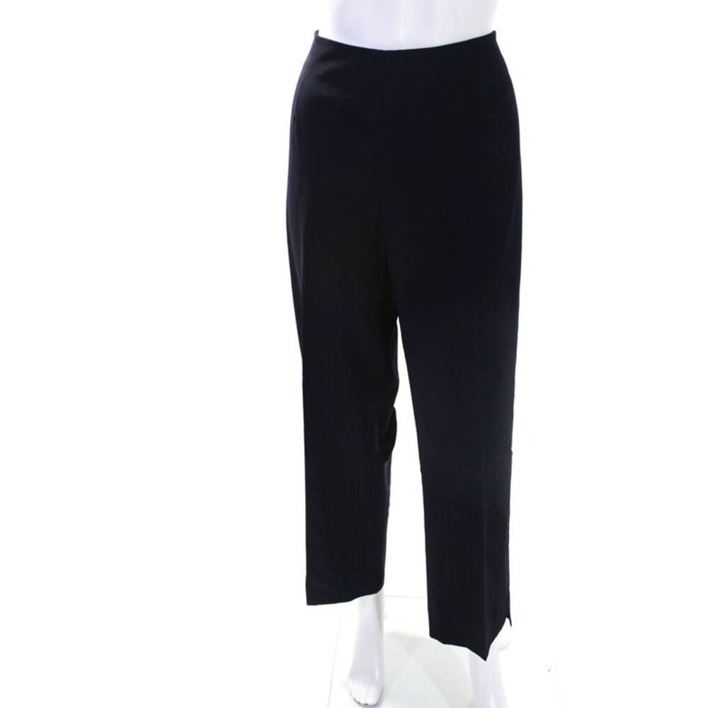 Akris Punto Women's Straight Leg Zip Closure Dress Pant Black Size 14 - Picture 7 of 10